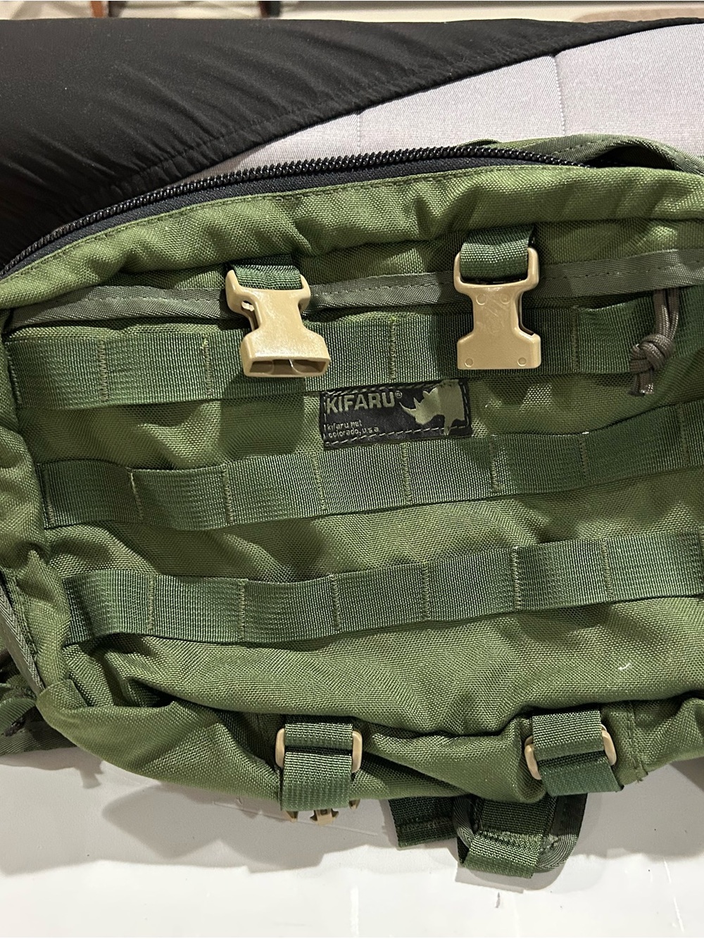 Kifaru- Tactical Olive Green Waist Pack Sling Bag - Men's Outdoor Carry - Picture 4 of 4